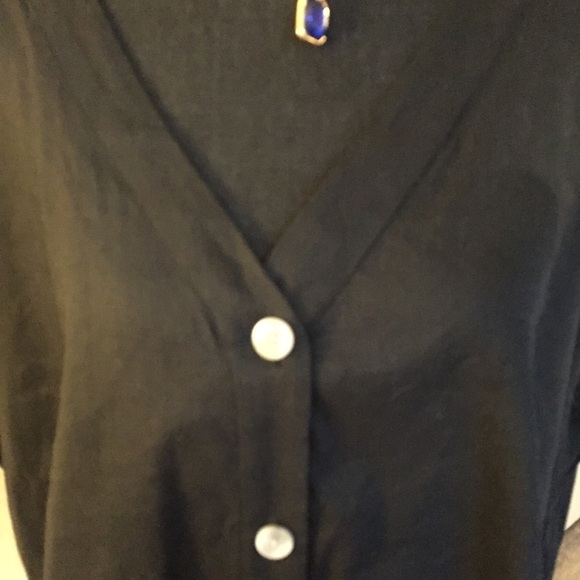 Calvin Klein Black Linen Sleeveless Shirt - Picture 3 of 8